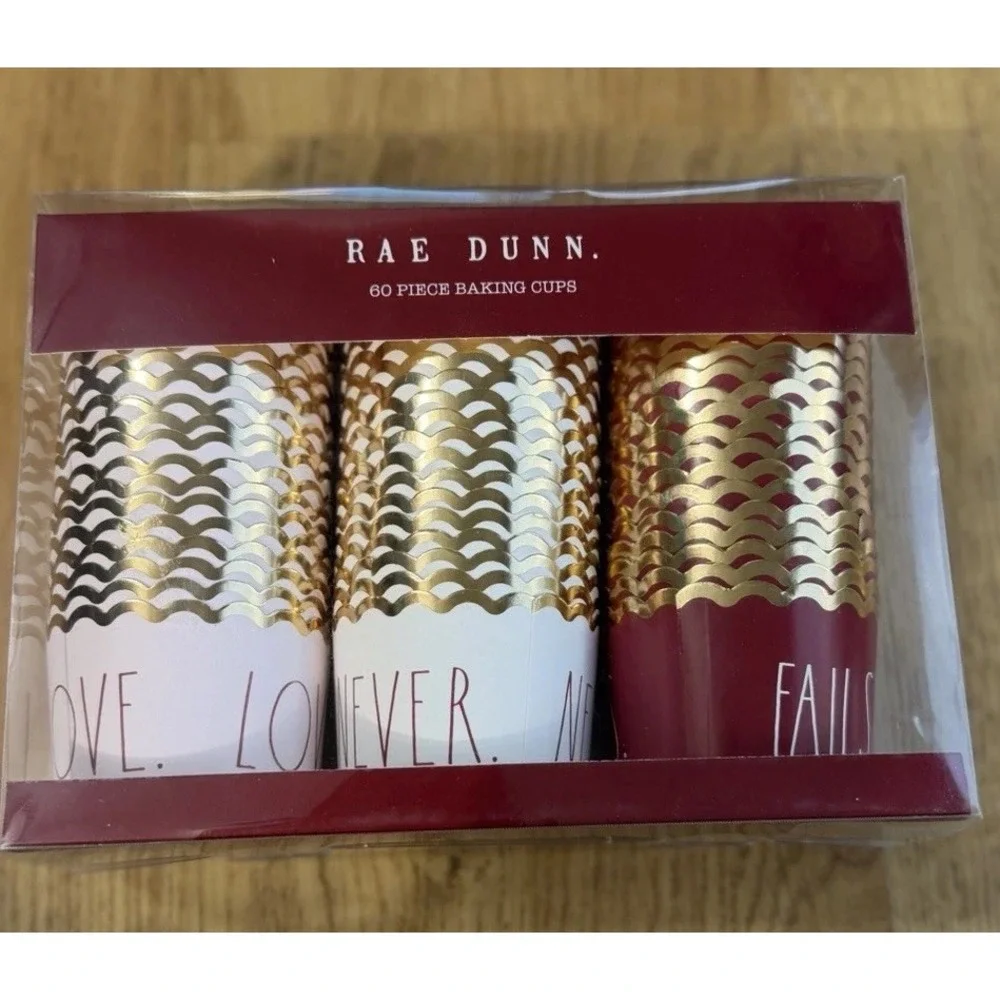 Rae Dunn Fall/Valentine/Wedding/Anniversary 60 Pc. Baking Cups LOVE NEVER FAILS